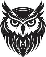 Mystical Owl Symbol Contemporary Night Watch Elegant Black with Owl Illustration vector