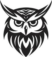 Noir Owl Silhouette Chic Black for a Captivating Brand Eagle eyed Wisdom Stylish Owl Illustration vector