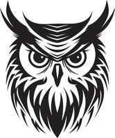 Eagle eyed Insight Elegant Art with Noir Owl Emblem Shadowed Owl Graphic Intricate Black for a Modern Look vector