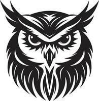 Shadowed Owl Graphic Elegant Black Illustration with a Touch of Mystery Wise Guardian Emblem Contemporary Art with Owl vector