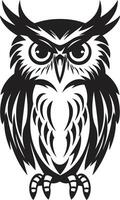 Dark Owl Silhouette Intricate Noir Inspired Black for a Captivating Moonlit Owl Graphic Elegant Black Owl vector