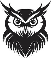 Night Watch Noir Inspired Black with Owl Illustration Eagle eyed Wisdom Sleek Owl vector