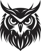 Eagle eyed Insight Contemporary Art with Noir Owl Emblem Shadowed Owl Graphic Elegant Black for a Modern Look vector