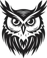 Shadowed Owl Graphic Chic Black Emblem with a Modern Twist Contemporary Owl Symbol Sleek Art with a Touch of Mystery vector