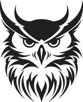 Majestic Owl Elegant Black Nocturnal Guardian Stylish with Owl Silhouette vector