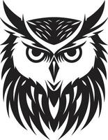 Eagle eyed Insight Noir Inspired for a Captivating Look Night Vision Elegant Black Owl for Modern Branding vector