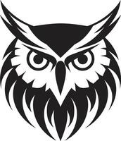 Nocturnal Guardian Stylish Illustration with Elegant Owl Emblem Elegant Owl Intricate Black for Modern Branding vector
