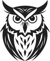 noir búho silueta elegante negro para un cautivador marca águila ojos sabiduría elegante búho ilustración vector