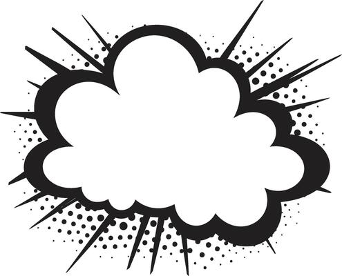 Retro Vibes 80 Word PopArt Speech Bubble Black Comic Chic Cloud with PopArt Flair in 80 Words