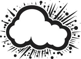 Lively Language PopArt Comic Cloud Expressive Exchange Dynamic Black Speech Bubble vector