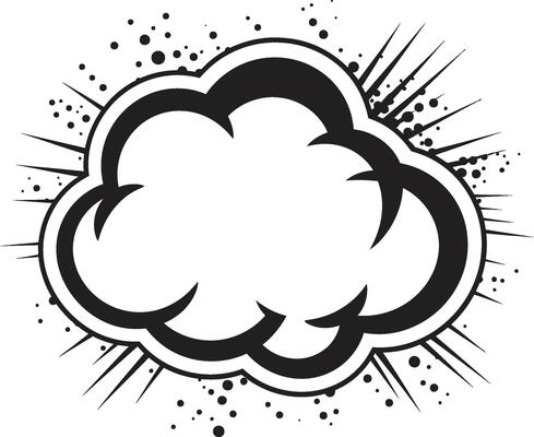 Retro Remark PopArt Speech Cloud Captivating Comic Chat Black Bubble in