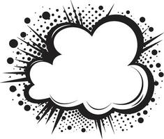 Monochromatic Marvel 80 Words in a PopArt Cloud Speech Bubble Symphony PopArt Black with 80 Words vector