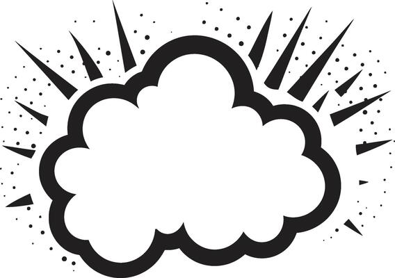 Bold Balloon ic PopArt Speech Cloud Emblem Comic Expressionism Retro Black Speech Bubble