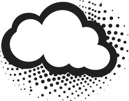 retro diálogo negro arte pop habla burbuja emblema vibrante verbalización ic arte pop cómic nube vector