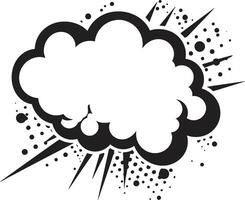 Lively Language PopArt Speech Cloud Comic Convo Bold Black Bubble in vector