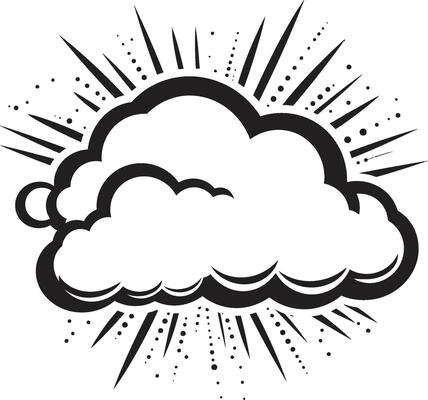 Lively Lex Retro Black Speech Cloud Whirlwind Wording PopArt Comic Bubble