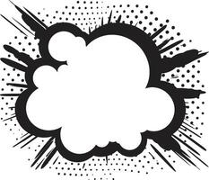 Dynamic Dialogue Bold Black Comic Bubble Expression Euphoria PopArt Speech Cloud vector