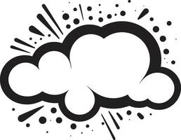 Whirlwind Words Dynamic Black Comic Bubble Bold Banter Retro PopArt Speech Cloud vector