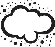 Retro Remark Dynamic Black Speech Bubble Whimsical Wordplay PopArt Speech Cloud vector