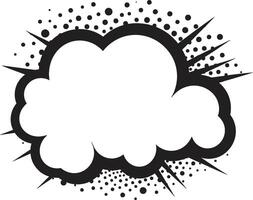 Bold Balloon ic Black Speech Bubble Emblem Comic Creation PopArt Speech Cloud vector