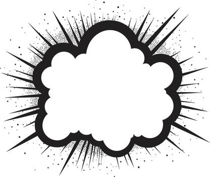 Expressive Encounter Dynamic Black Bubble Retro Remark PopArt Speech Cloud Emblem vector