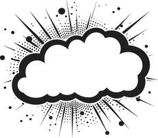 Captivating Chat PopArt Speech Cloud Retro Remark Bold Black Speech Bubble vector