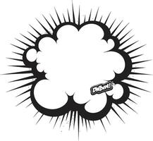 negrita globo negro habla burbuja emblema cómic creación arte pop habla nube en negro vector