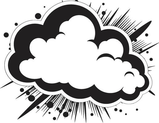 Retro Remark Bold Black Speech Bubble Lively Language ic PopArt Comic Cloud