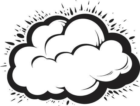 Expressive Exchange Dynamic Black Speech Bubble Captivating Chat PopArt Speech Cloud vector