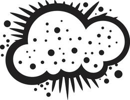 Retro Remark PopArt Speech Cloud Emblem Lively Language Bold Black Speech Bubble vector