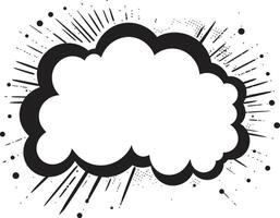 Ink Splash Bubble Retro PopArt Speech Cloud Bold Balloon ic Black Speech Bubble Emblem vector