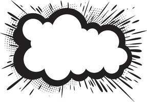 Expressive Exchange PopArt Speech Cloud Captivating Chat Dynamic Black Comic Bubble vector