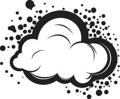 Captivating Chat Black Speech Bubble Emblem Word Wonderland PopArt Speech Cloud Emblem in Black vector