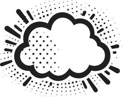 caprichoso juego de palabras arte pop habla nube emblema cómic nube Estallar dinámica negro habla burbuja vector