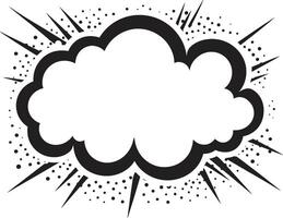 negrita broma arte pop habla nube emblema en cómic convo retro negro habla burbuja vector