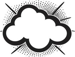 Comic Creation Black Speech Bubble Whimsical Wordplay PopArt Speech Cloud vector