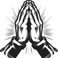 Pious Positivity Praying Hands in 80 Words or Less Heavenly Hands Black of Praying Hands in vector