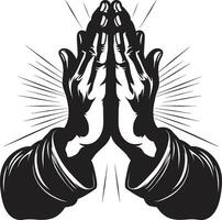Reverent Reach Praying Hands Black in 80 Words Spiritual Significance Black of Praying Hands Unveiled vector