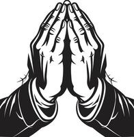 Heavenly Hands Black of Praying Hands in Reverent Reach Praying Hands Black in 80 Words vector