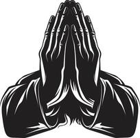 Heavenly Hands Black of Praying Hands in Reverent Reach Praying Hands Black in 80 Words vector