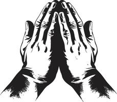 Hands of Hope Praying Hands Black in Beauty Soulful Silhouettes Monochrome Praying Hands in 80 Words vector