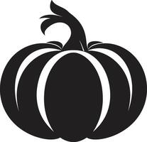 Haunted Harvest Black Pumpkin Enigmatic Essence Minimalistic Pumpkin in Black vector