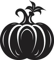 Eerie Essence Minimalistic Pumpkin in Black Sinister Squash Elegant of Black Pumpkin vector