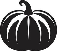 Spooky Symmetry ic Black Pumpkin in Sinister Shadows Elegant of Black Pumpkin vector