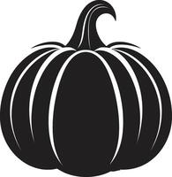 Eerie Essence Minimalistic Pumpkin in Black Autumn Abstraction Black Pumpkin vector