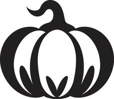 Alluring Autumn Elegant Black Pumpkin Spine Chilling Shapes ic Pumpkin in Black vector