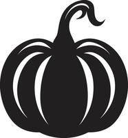 Creepy Carving Pumpkin in Elegant Black Harvest Hues Black ic Pumpkin vector