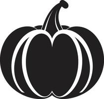 fantasmal calabaza elegante de negro calabaza siniestro squash negro de calabaza en vector