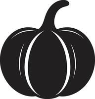 Spooky Symmetry ic Black Pumpkin in Creepy Carving Pumpkin in Elegant Black vector