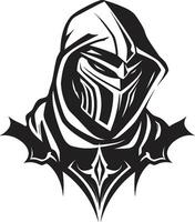 Noir Tribute ic Sad Knight Soldier in Black Tearful Templar Elegant Black for Sad Knight Soldier vector